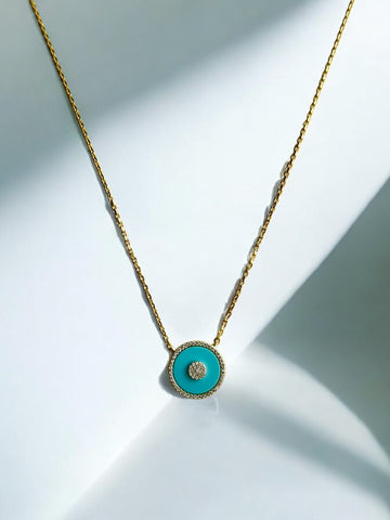 Turquoise Circle Neckalce