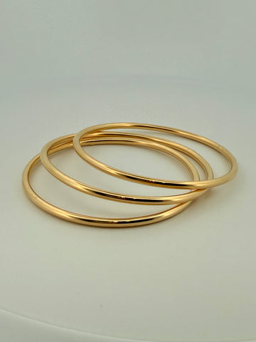 Single Gold Bangles (Set of 3)