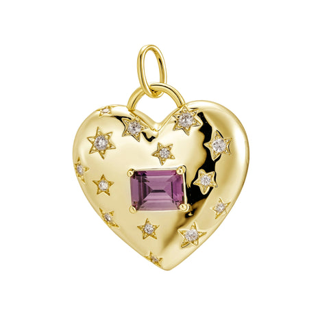 Corazón de Amatista Charm