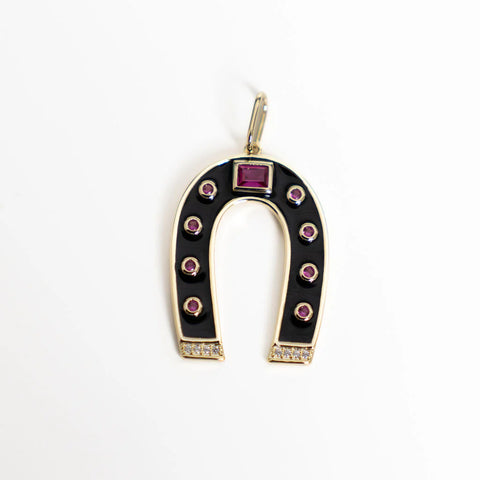 Black Horseshoe Charm