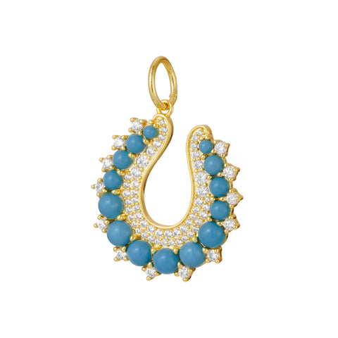 Turquoise Horseshoe Charm